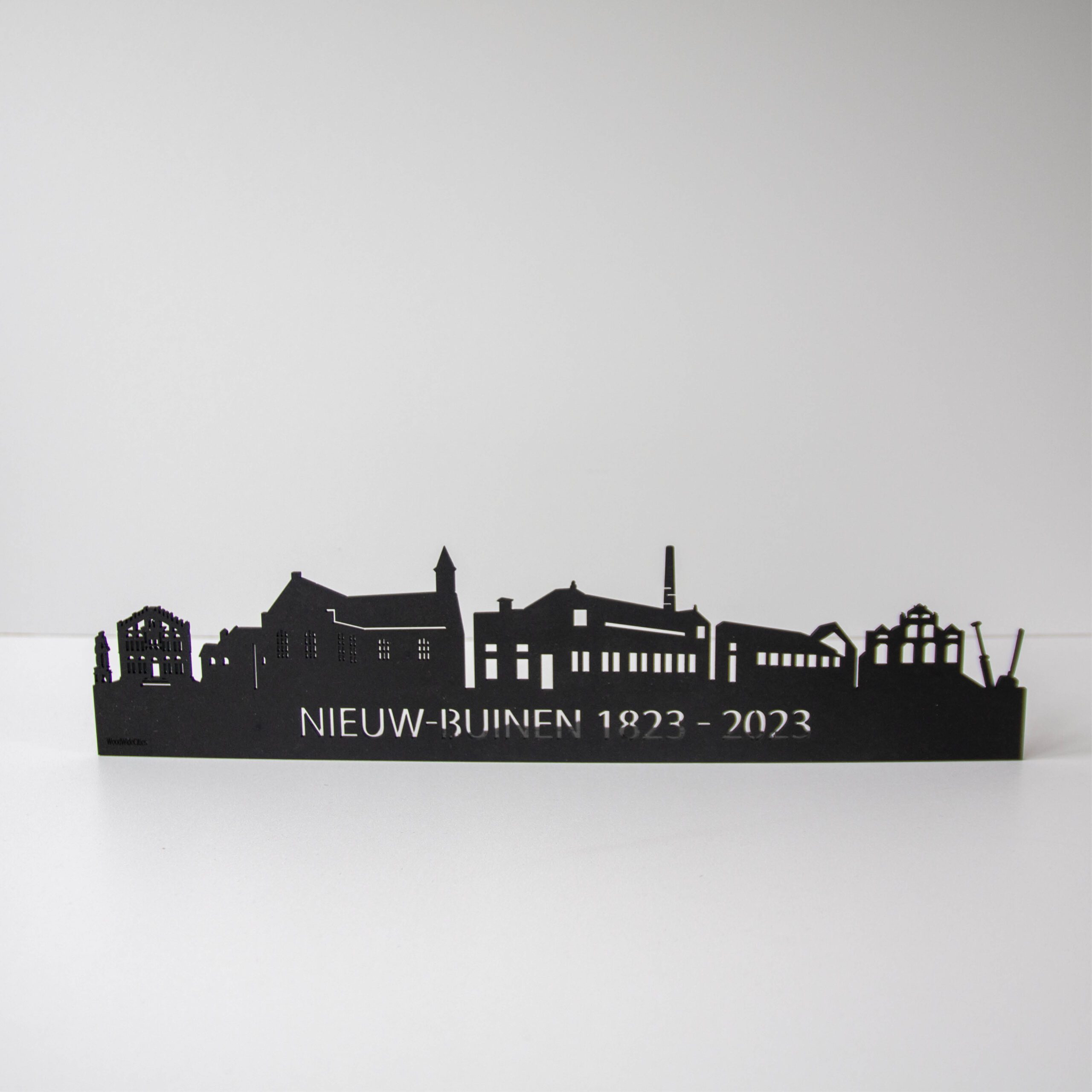 200 Jaar Nieuw-Buinen - Skyline 40 cm - houtkleur zwart - 1